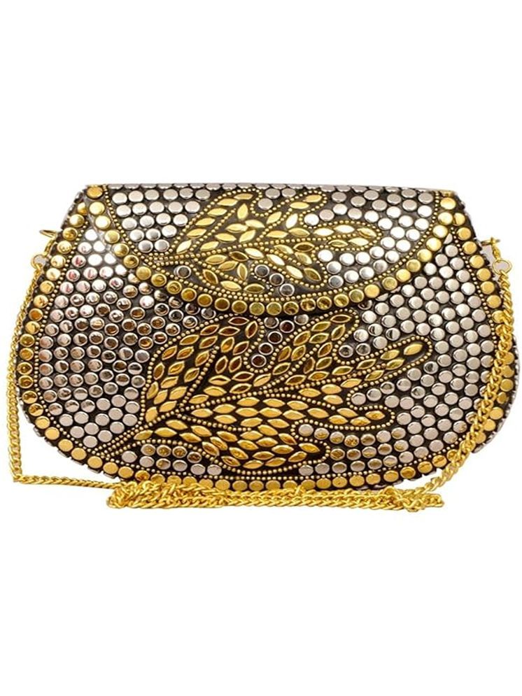     			Shakuntla Vintage Gold Metal Crossbody