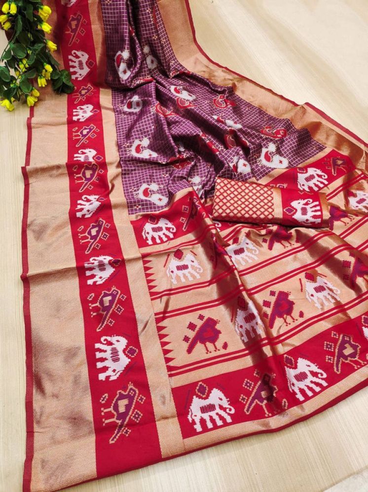     			Sitanjali Lifestyle Pack of 1 Silk Blend Printed Saree With Blouse Piece ( Maroon )