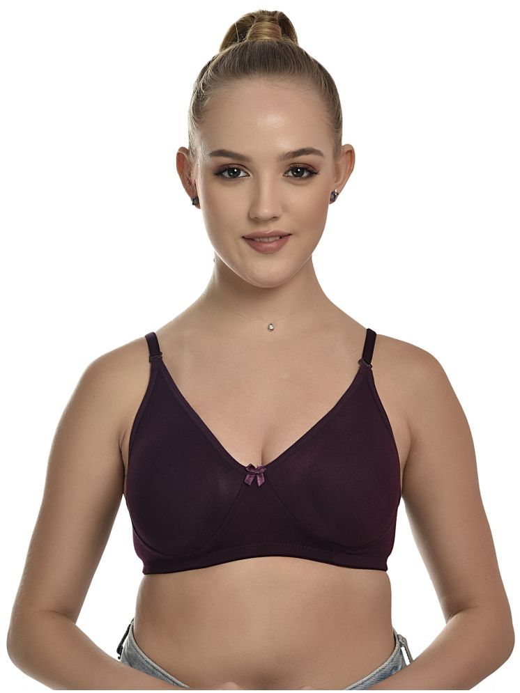     			Zourt Pack of 1 Cotton Non Padded Everyday Bra For Women ( Wine )