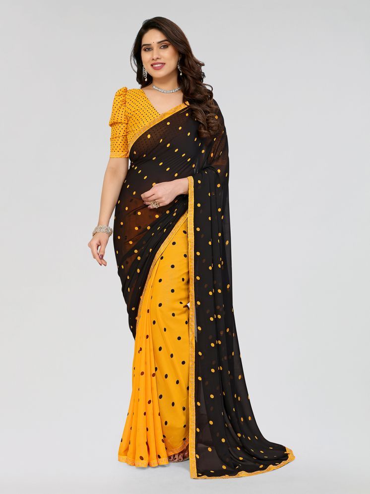     			ANAND SAREES Pack of 1 Georgette Printed Saree With Blouse Piece ( Yellow )