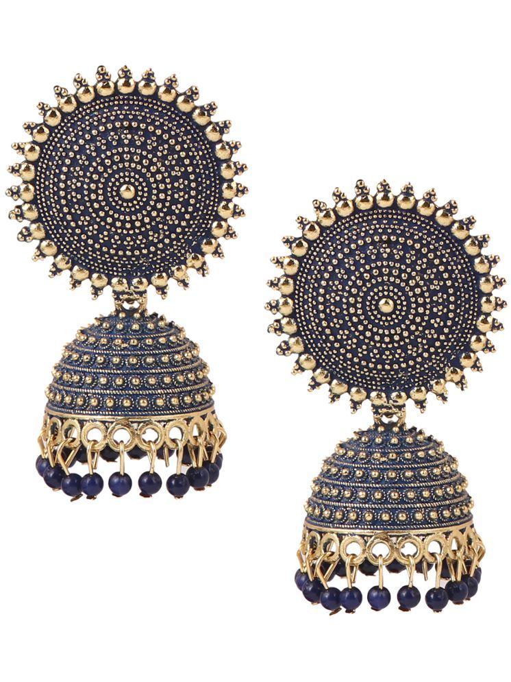     			Keviv Blue Jhumki Earrings ( Pack of 1 )