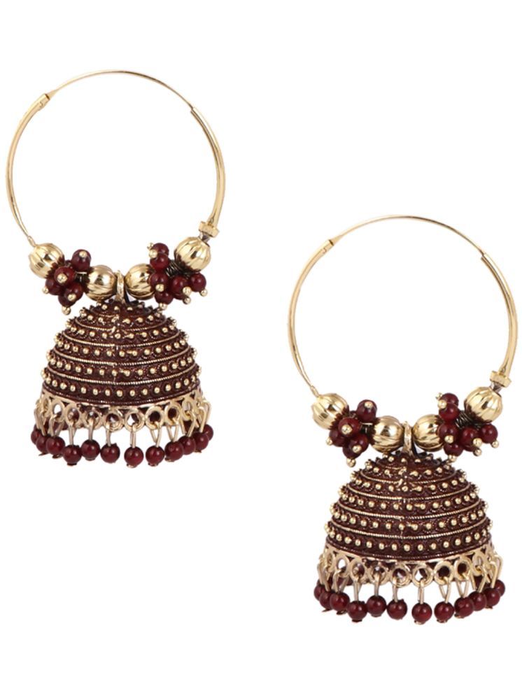     			Keviv Maroon Bali Earrings ( Pack of 1 )