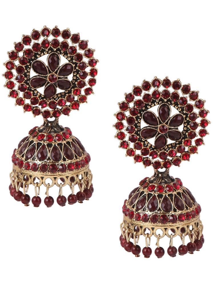     			Keviv Maroon Jhumki Earrings ( Pack of 1 )