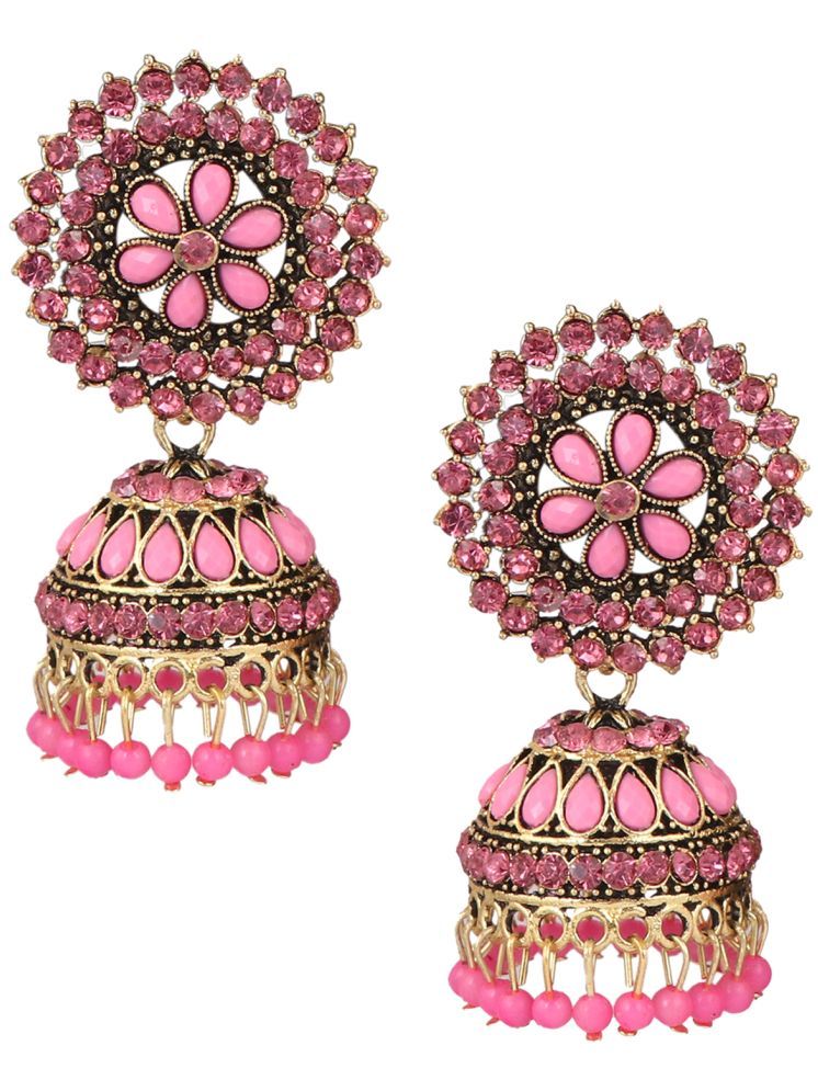     			Keviv Pink Jhumki Earrings ( Pack of 1 )