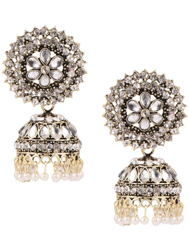     			Keviv White Jhumki Earrings ( Pack of 1 )