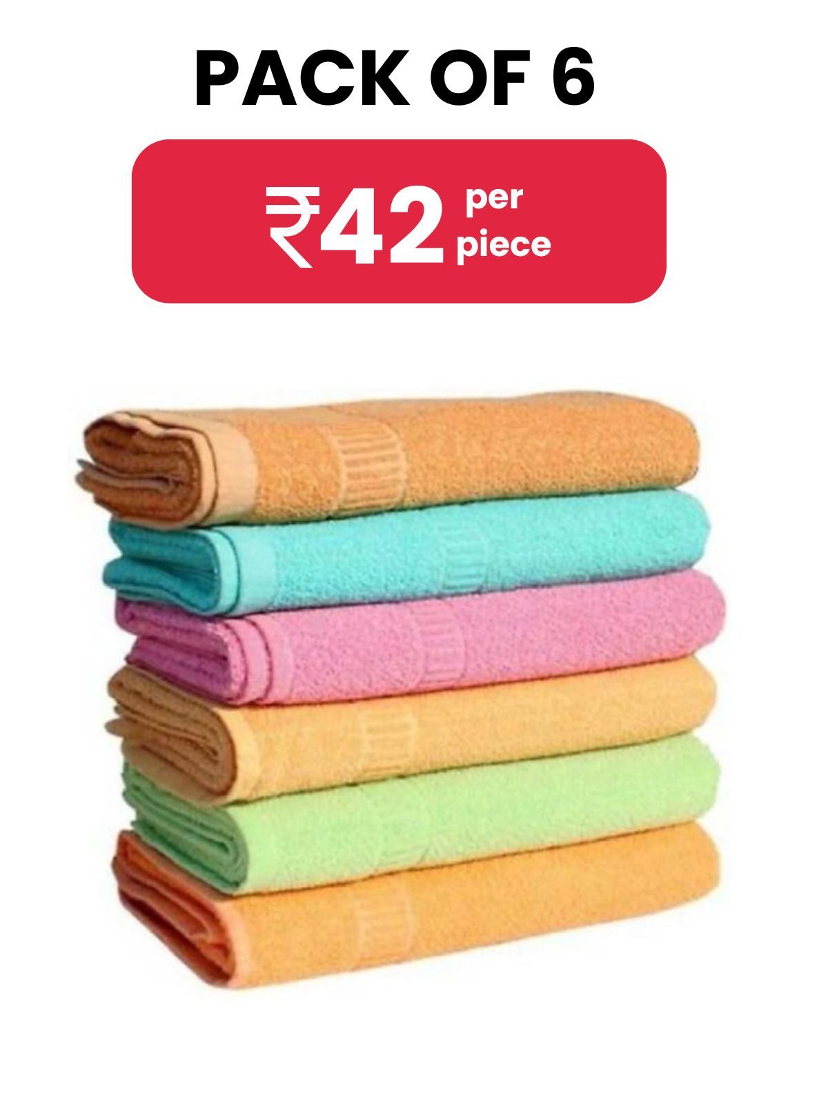     			Dyana Core Cotton Solid 12x18 Hand Towel 401-450 ( Pack of 6 ) - Multicolor