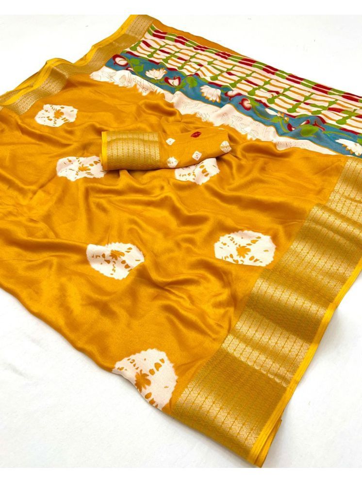     			Arkia Pack of 1 Georgette Embellished Saree With Blouse Piece ( Yellow )