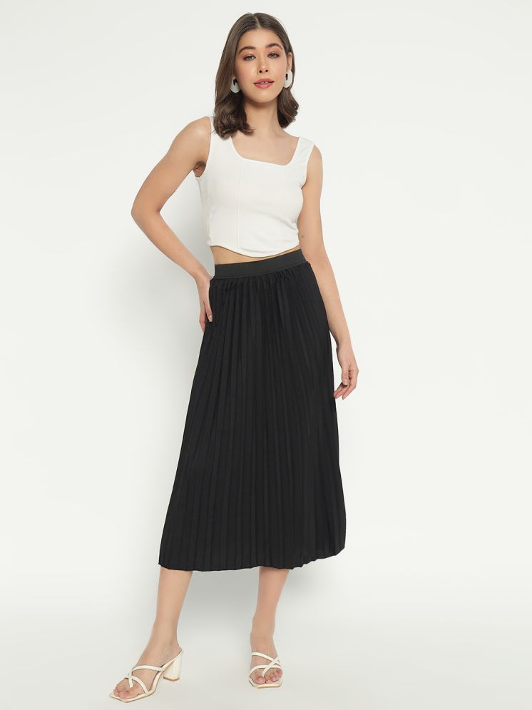     			Femvy Black Polyester Women's Flared Skirt ( Pack of 1 )