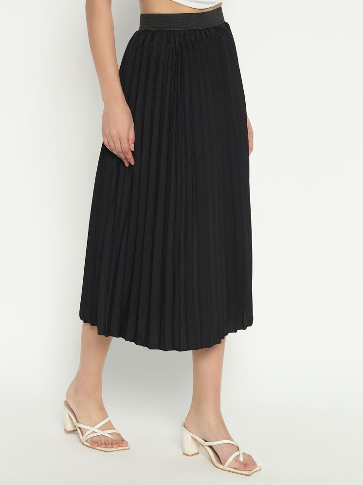     			Femvy Black Polyester Women's Flared Skirt ( Pack of 1 )