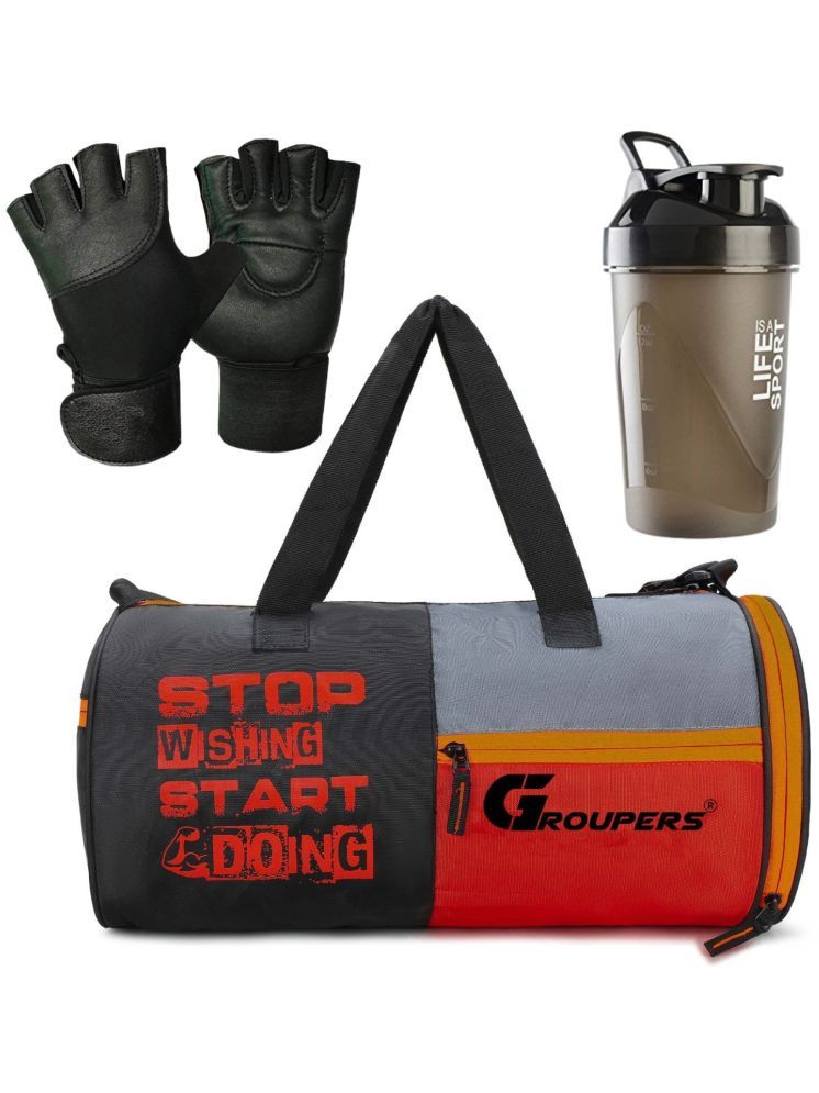     			GROUPERS Polyester BLACK 25 Ltrs Gym Bag