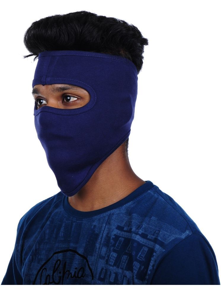     			H-STORE Blue Solid Cotton Face Cover