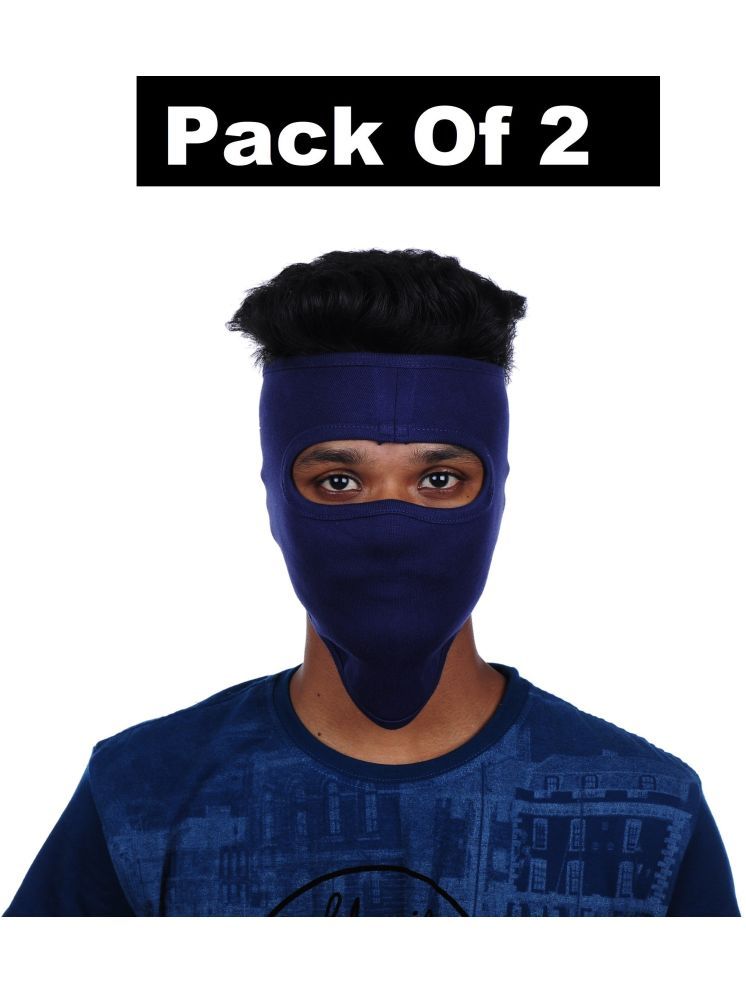     			H-STORE Blue Solid Cotton Face Cover