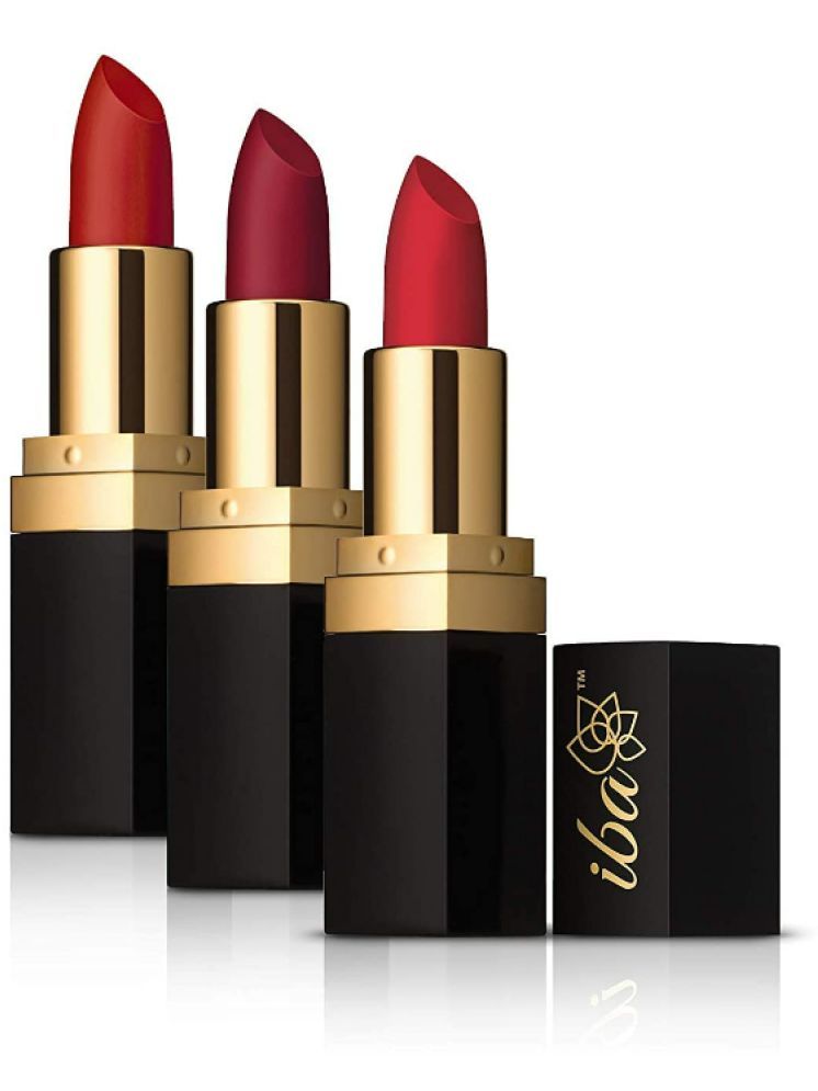     			Iba Long Stay Matte Festive Red Lipstick Combo M08 Burgundy Red, M07 Red Velvet & M10 Red Brick, (Pack of 1)