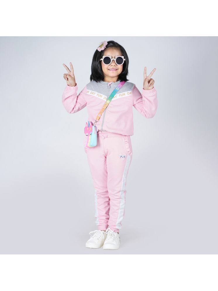     			Juscubs Pack of 1 Girls Cotton Sweatshirt With Joggers ( Pink )