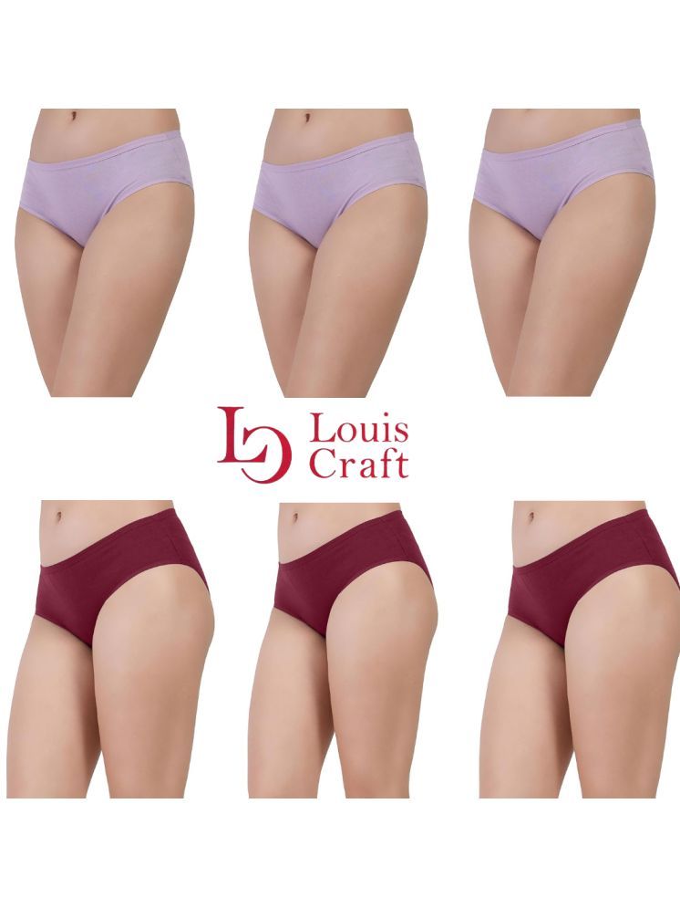     			Louis Craft Pack of 6 Cotton Lycra Hipster For Women ( Multicolor14 )