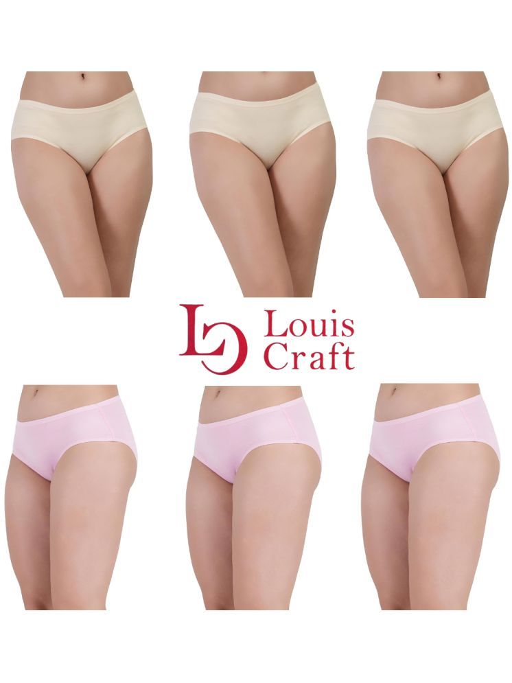     			Louis Craft Pack of 6 Cotton Lycra Hipster For Women ( Multicolor13 )