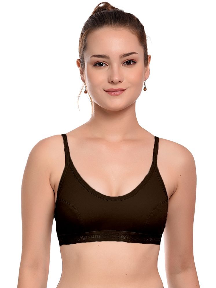     			Madam Pack of 1 Cotton Non Padded Teenage Bra For Women ( Dark Grey )