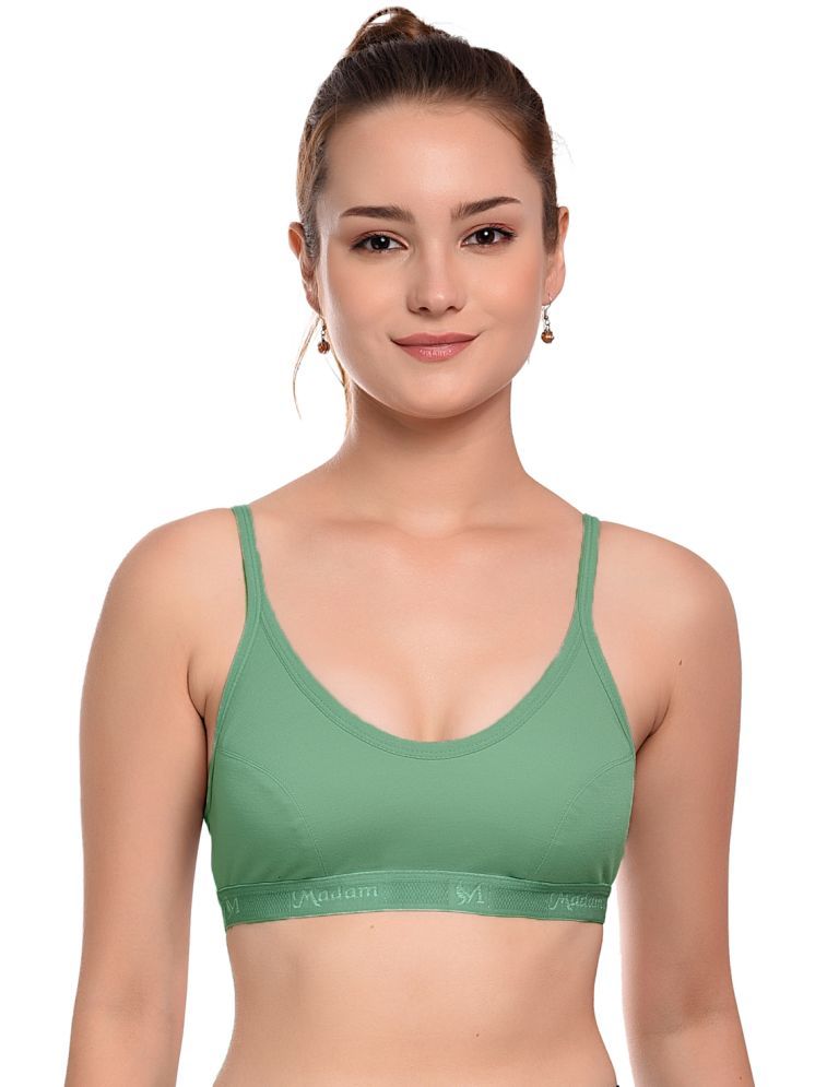     			Madam Pack of 1 Cotton Non Padded Cami bra For Women ( Green )