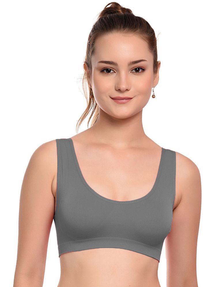     			Madam Pack of 1 Cotton Non Padded Shaping Bra For Women ( Grey Melange )