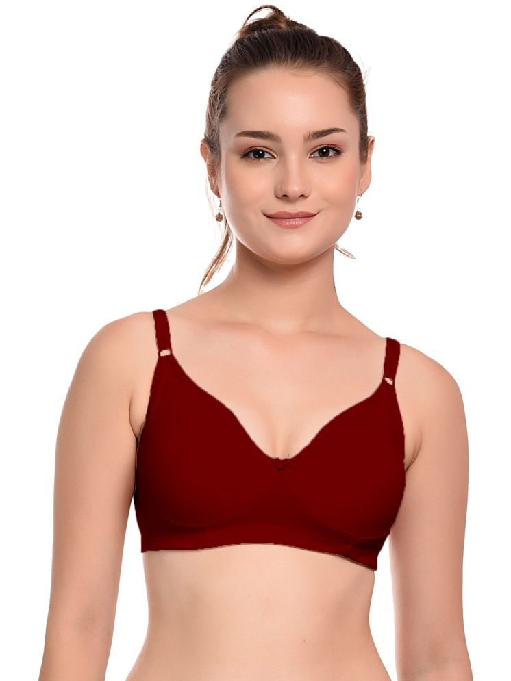     			Madam Pack of 1 Cotton Lightly Padded Everyday Bra For Women ( Maroon )