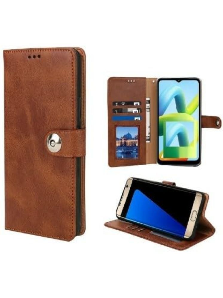     			Masque Brown Flip Cover Artificial Leather Compatible For Redmi A2+ ( Pack of 1 )