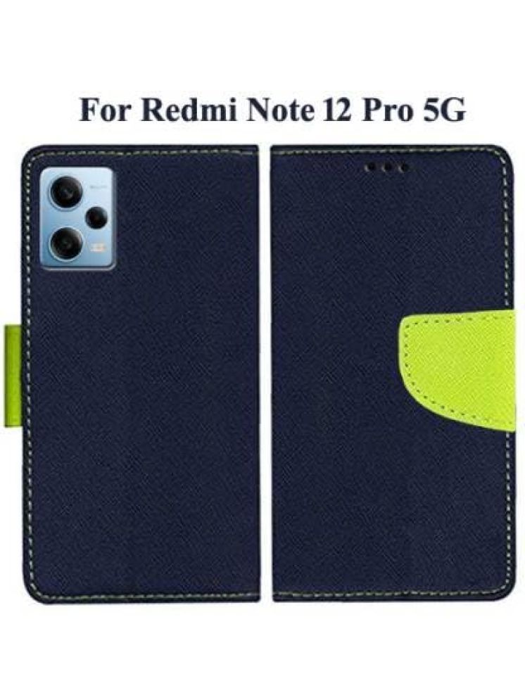     			Masque Green Flip Cover Artificial Leather Compatible For Redmi Note 12 Pro 5G ( Pack of 1 )