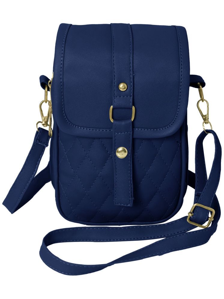     			Raez Sling Bag Rexin Set of 1 ( Navy Blue )