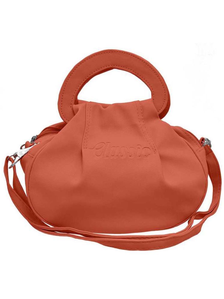     			Raez Sling Bag Rexin Set of 1 ( Orange )