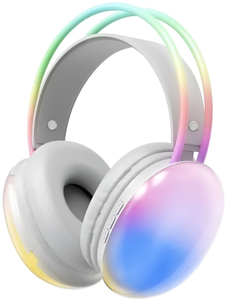     			VEhop B30 RGB LIGHT Bluetooth Bluetooth Headphone Over Ear 10 Hours Playback Powerfull bass,Fast charging IPX4(Splash & Sweat Proof) Gray