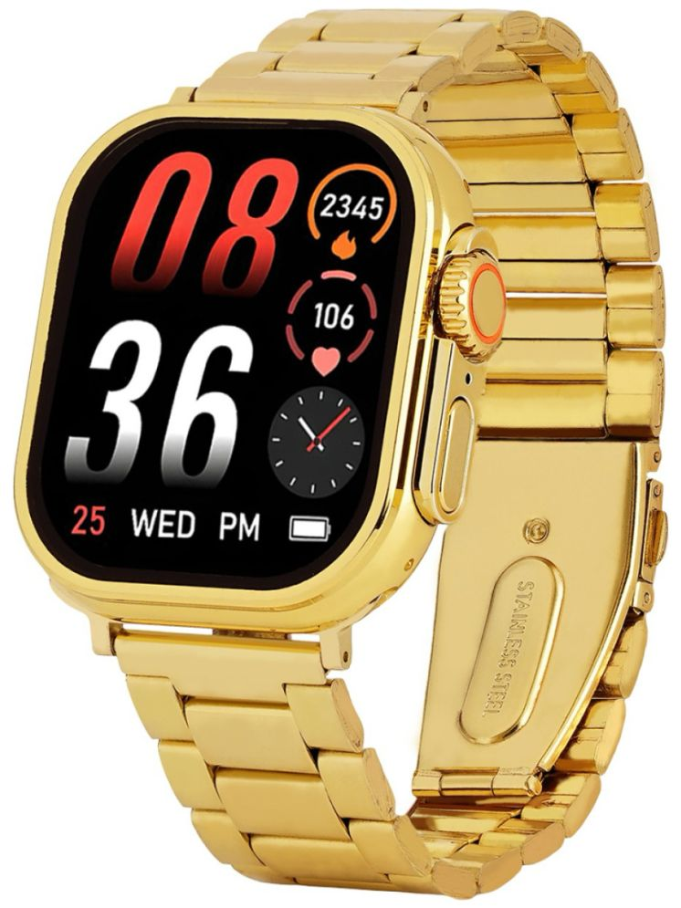     			Woonk AMOLED BT Calling Smart Watch with Aluminium Strap Upto 2-3 days Backup ( Gold )