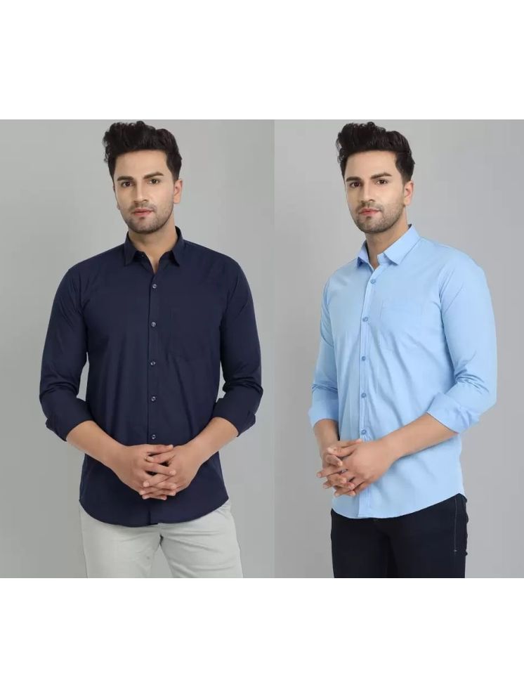     			balino Poly Cotton Regular Fit Solids Full Sleeves Men's Casual Shirt - Multi ( Pack of 2 )