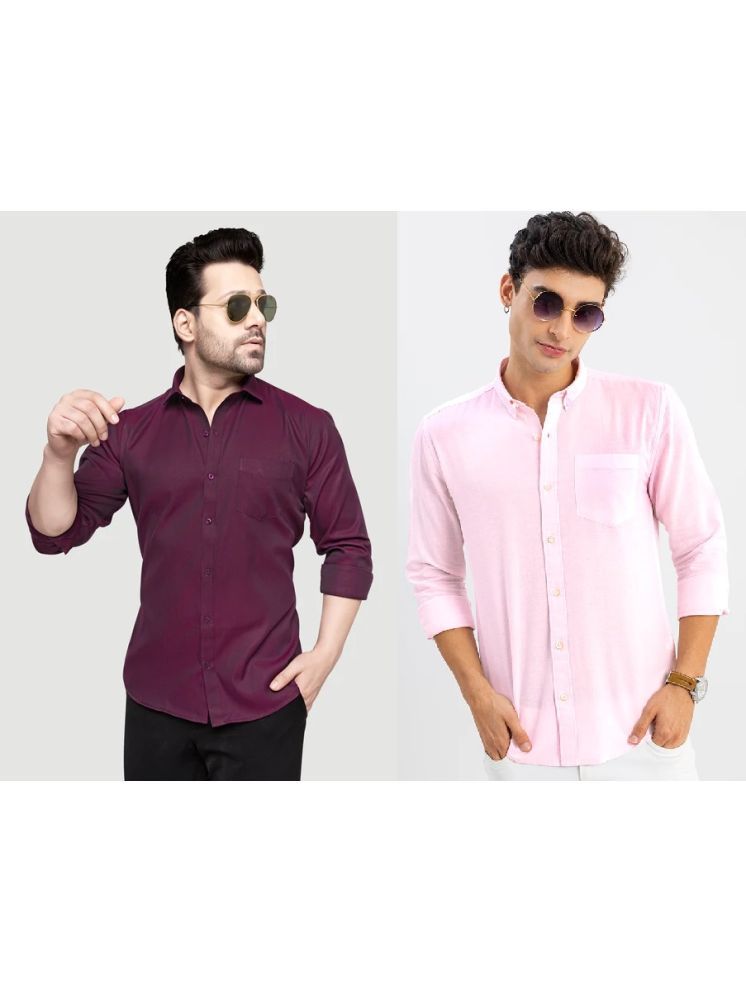     			balino Poly Cotton Regular Fit Solids Full Sleeves Men's Casual Shirt - Multi ( Pack of 2 )