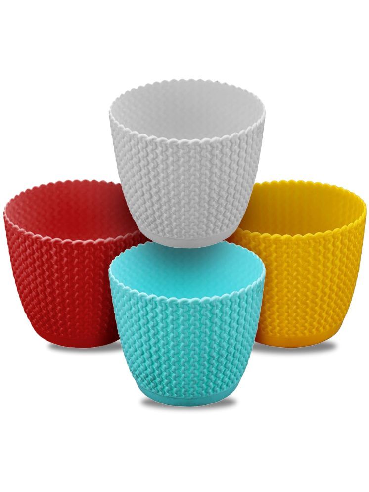     			10Club Multicolor Plastic Flower Pot ( Pack of 4 )