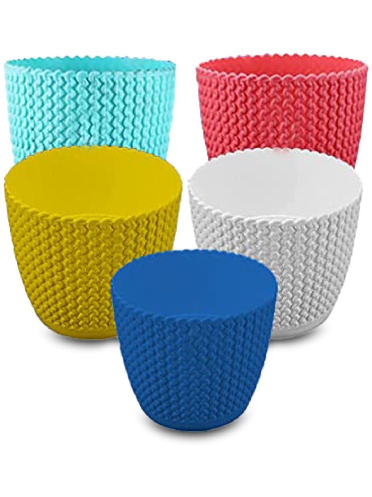     			10Club Multicolor Plastic Plastic Pots ( Pack of 5 )