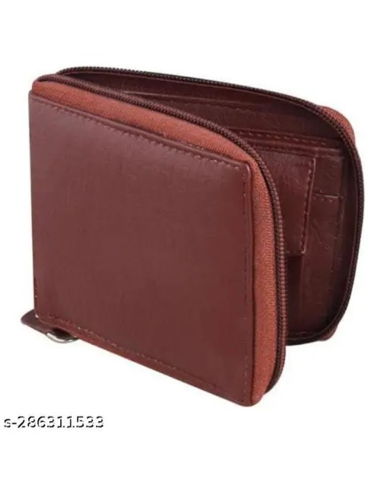     			HABIBI PU Solid Men's RFID Wallet With 4 Slots For Card ( Brown , Pack of 1 )