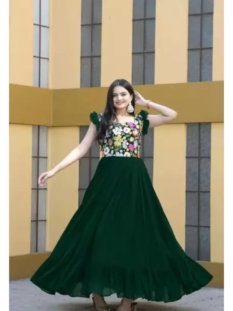     			Jiya Enterprise Green Anarkali Georgette Women's Stitched Ethnic Gown ( Pack of 1 )