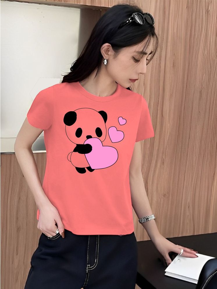     			Kintu Parantu Peach Polyester Tees - Single