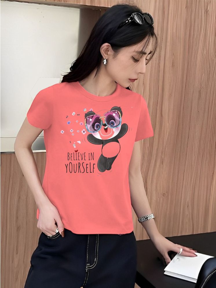     			Kintu Parantu Peach Polyester Tees - Single