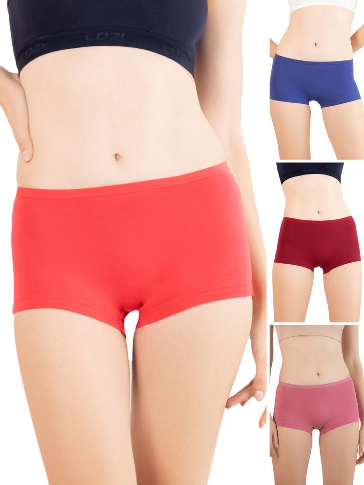     			Lux Cozi Pack of 4 Cotton Boy Shorts For Women ( Multi Color )