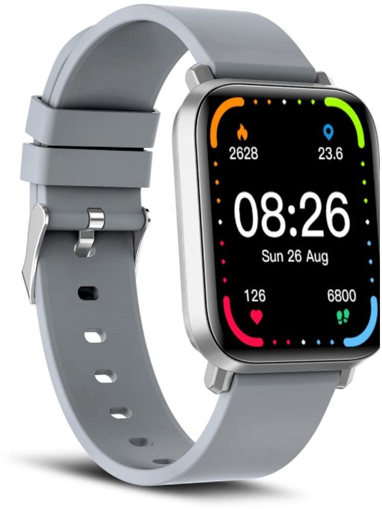     			Syska AMOLED No Calling Smart Watch with Silicone Strap Upto 5 days Backup ( Grey )