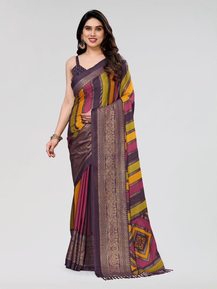     			BLEESBURY Pack of 1 Chiffon Printed Saree With Blouse Piece ( Multicolor8 )