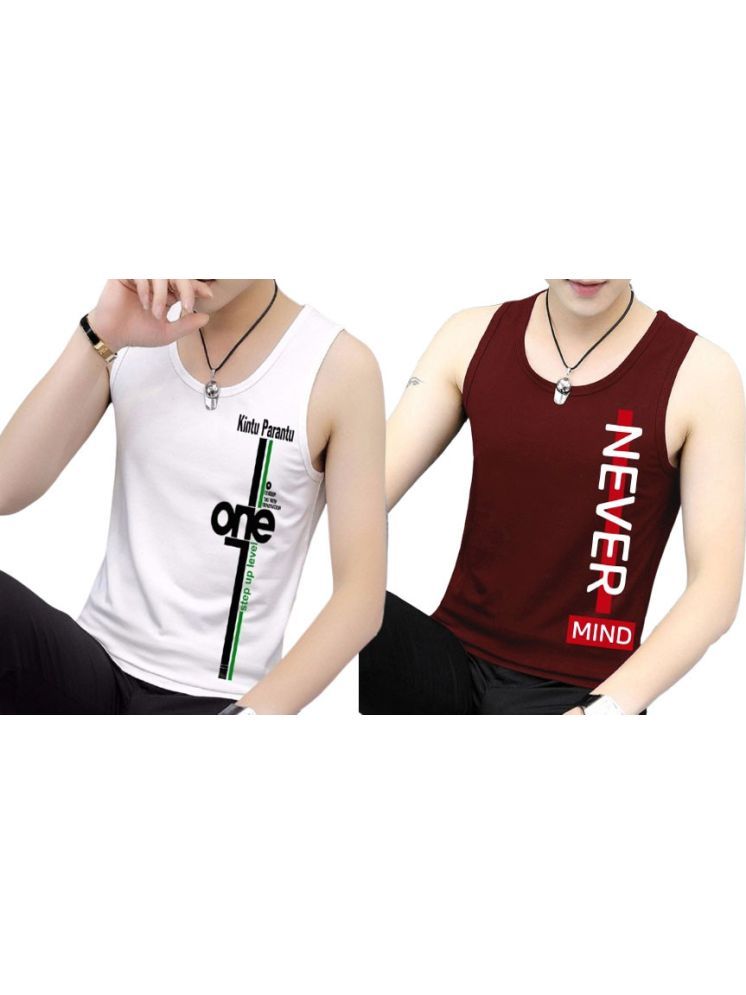     			Kintu Parantu Pack of 2 Polyester Gym Vest For Men ( Multicolor9 )