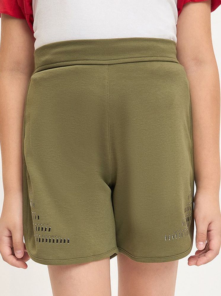     			PAMPOLINA Pack of 1 Girls Cotton Blend Shorts ( Olive Green )