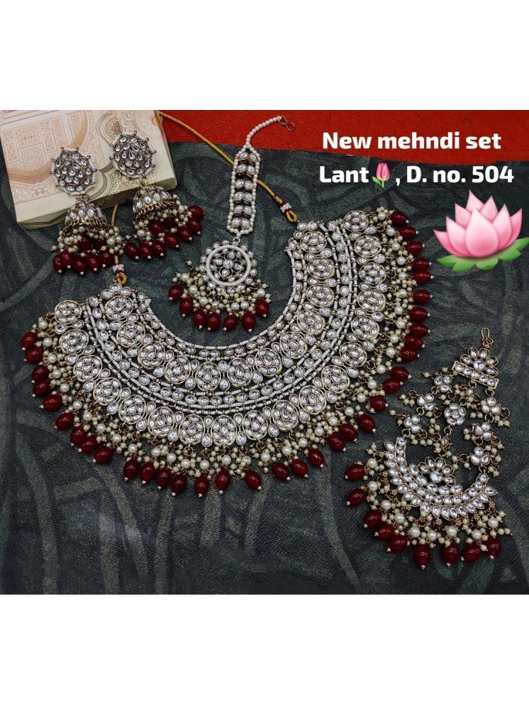     			Padmavati Bangles Maroon Alloy Necklace Set ( Pack of 1 )