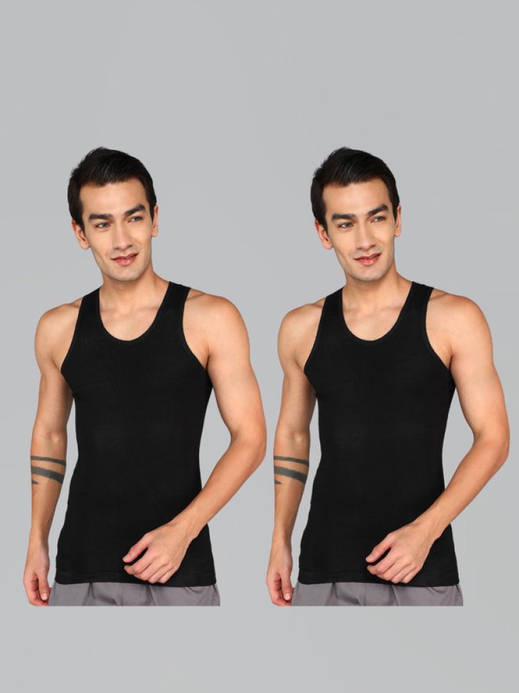     			Renox Pack of 2 Cotton Tank For Men ( Black )