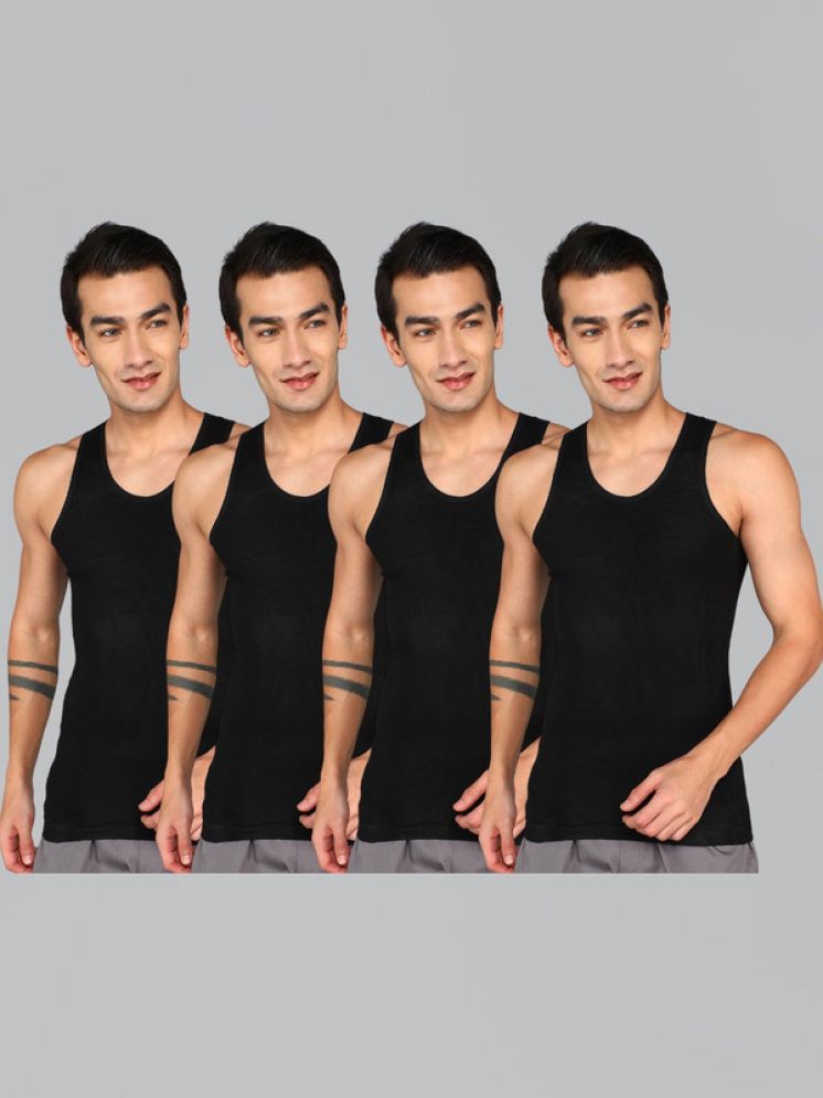     			Renox Pack of 4 Cotton Tank For Men ( Black )