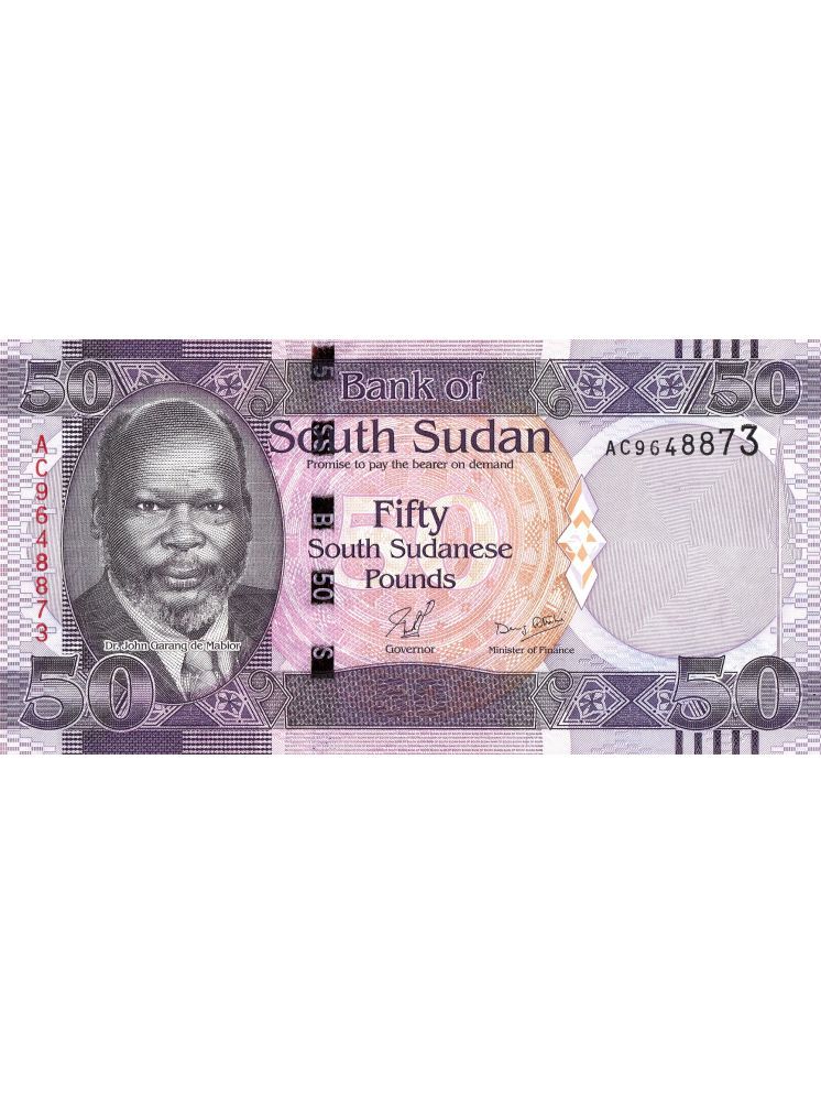     			South Sudan 50 Pounds Top Grade Gem UNC Banknote