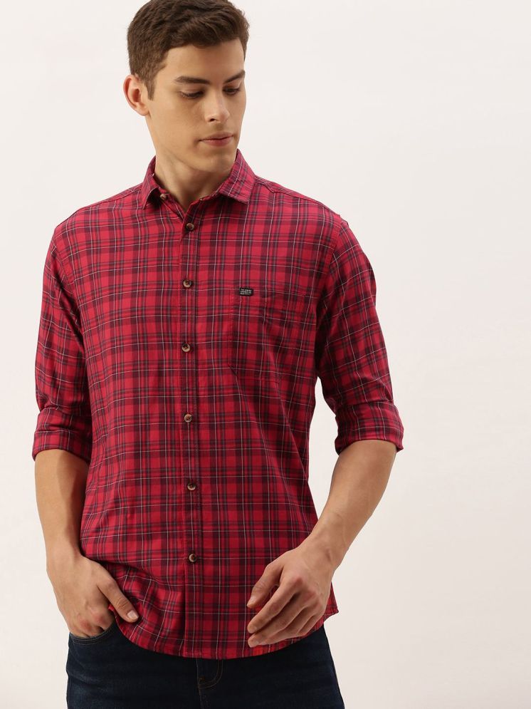     			The Indian Garage Co. 100% Cotton Slim Fit Checks Full Sleeves Men's Casual Shirt - Red ( Pack of 1 )