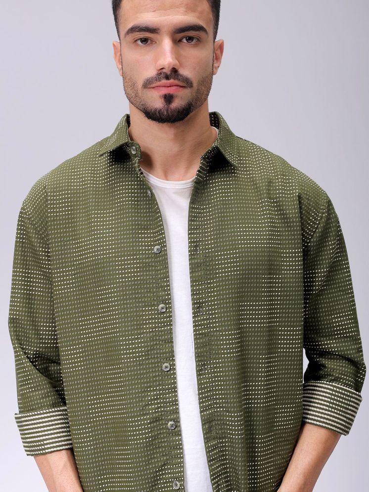     			The Indian Garage Co. Poly Cotton Relaxed Fit Solids Full Sleeves Men's Casual Shirt - Green ( Pack of 1 )