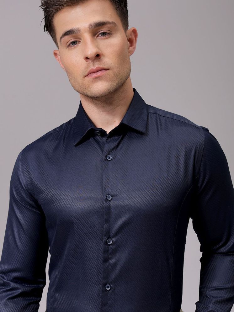     			The Indian Garage Co. Poly Cotton Slim Fit Full Sleeves Men's Formal Shirt - Blue ( Pack of 1 )